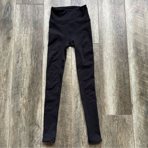 Lululemon High Rise Reveal Precision Tights in Black Size 2 Laser Cut Mesh Leg - Picture 4 of 12